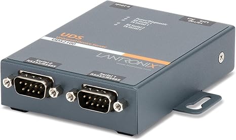 Lantronix UDS1100/UDS2100 Device Server - 1- or 2-Port Serial-to-Ethernet Device Server, RS-232/422/485, 10/100 Ethernet with 15 kV ESD Protection; UDS2100 Supports PoE - UD2100002-01