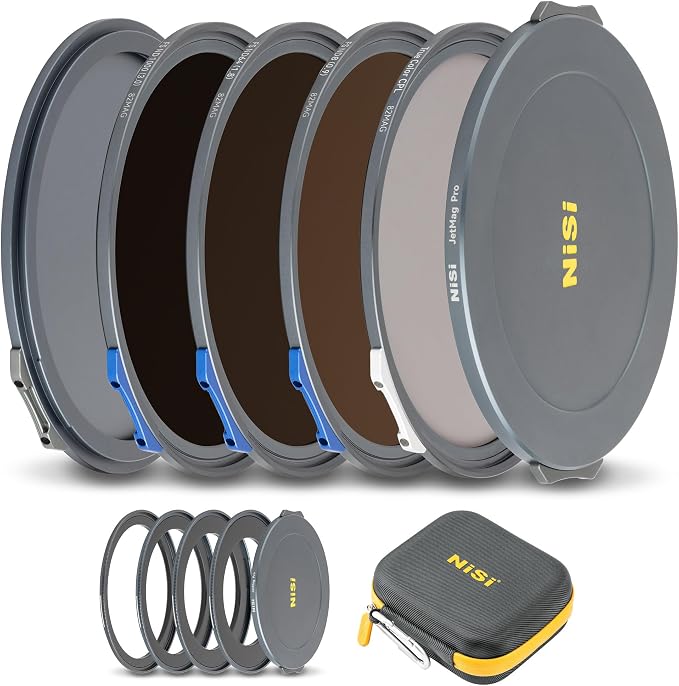 NiSi JetMag Pro Landscape ND Kit, 82MAG Magnetic Filters, True Color CPL | Full Spectrum Neutral Density 3, 6 and 10 Stops, 67mm, 72mm, 77mm and 82mm Magnetic Adaptors, 2 Front Caps, 1 Back Cap Kit
