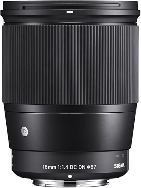 Sigma 16mm f/1.4 DC DN Contemporary Lens for Sony E (402965) Black | f/1.4 aperture with 16mm focal length and stepping motor for vlogging, landscapes and low-light photography