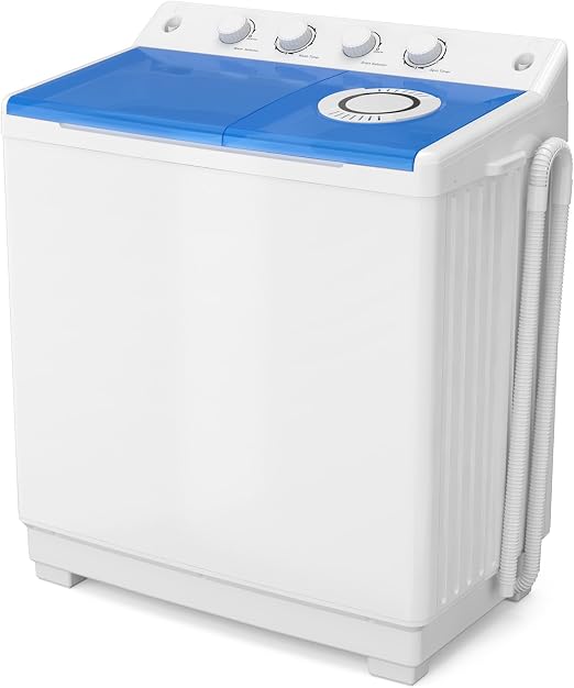 48 Lbs Portable Washing Machine, Large Portable Washer for Apartments with 30 Lbs Washer & 18 Lbs Spinner, Clothes Washer Machine with Drain Pump for Apartment, Dormitory and RVs