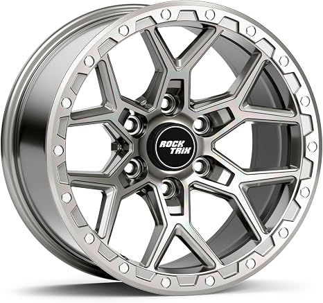 RockTrix RT107 17 Inch Wheel 17x9 6x139.7 6x5.5, 12mm Offset, 106.1mm Bore