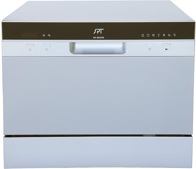 SPT SD-2224DSB: ENERGY STAR Countertop Dishwasher with Delay Start & LED – Silver