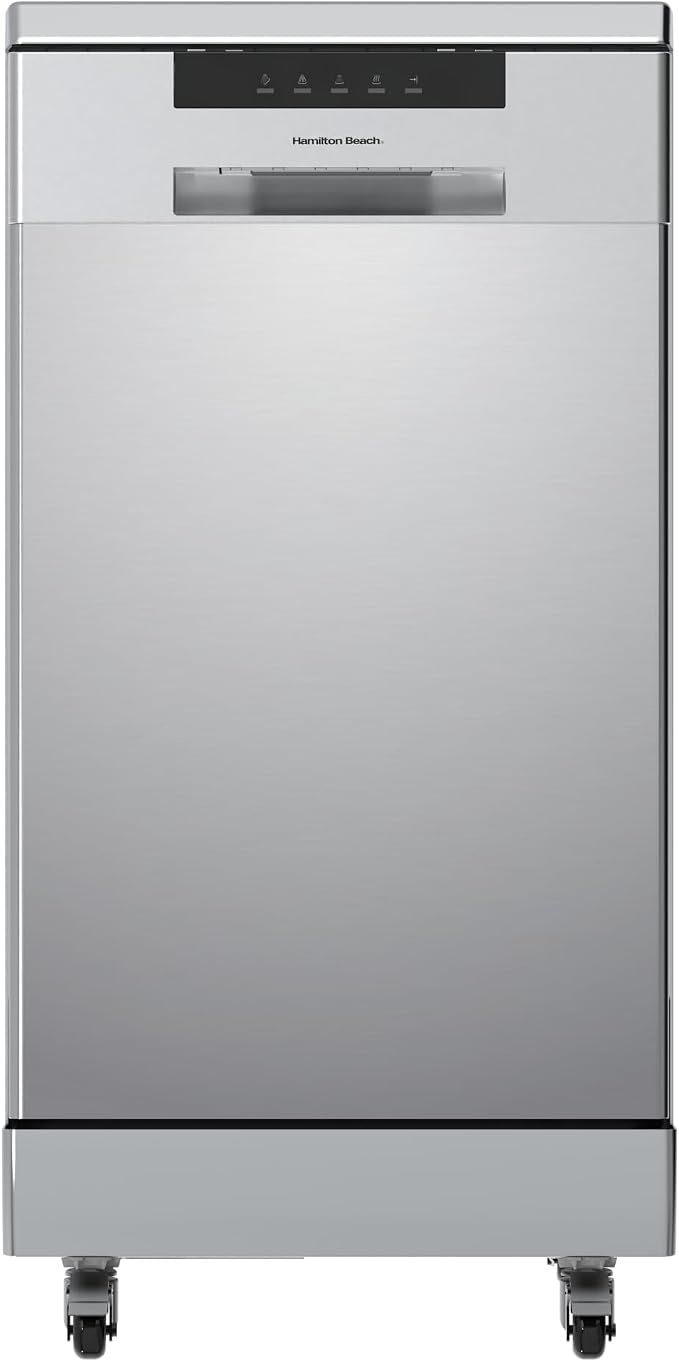 HAMILTON BEACH Portable Dishwasher, SS/Platinum