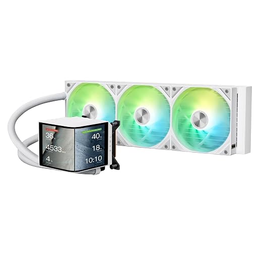 TRYX Panorama 360mm AIO White Curved Screen GIPHY Built-in Asetek 320w TDP | Asetek 8th Gen V2, ROTA SL ARGB Pogo-Pin Fan, 6.67'' AMOLED, 2K 60Hz, KANALI Customizability, Intel LGA 1851/1700 AMD AM5/AM4