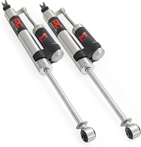 Rough Country M1R Monotube Rear Shocks w/External Reservoir for Jeep Wrangler JK & Unlimited (2007–2018) w/3.5-5" Lift - Fade-Free Performance, 2-Pack