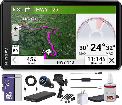 Garmin zūmo XT3, 6” Rugged Motorcycle GPS, Lean Angles, Custom Route Planning, Adventurous Navigation, Group Rides Bundle with Accessories
