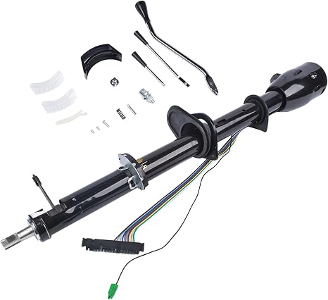 Replacement for GM 35 Inch Tilt Automatic Steering Column Shift Hot Rod Replacement for 1967-1972 Chevy GMC C10 C20, Stainless Steel Black Coating