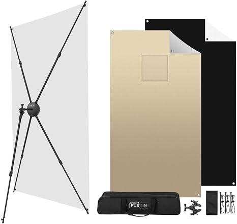 Westcott Fusion 10-in-1 Light Control System: 4x6ft Light Shaping Kit | Aluminum Frame, Diffusion Panels, Rectangular Style