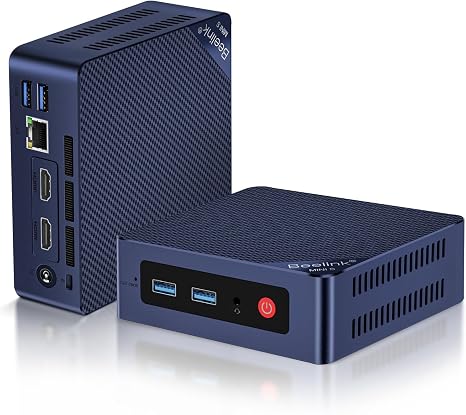 Beelink Mini S12 PRO Mini PC,12 Generation Intel N100 (Up to 3.4GHz) 4C/4T,16GB DDR4 512GB M.2 SSD,Micro PC 4K,Dual Display,WiFi6,BT5.2,2.5G LAN, Low Power Mini Computer