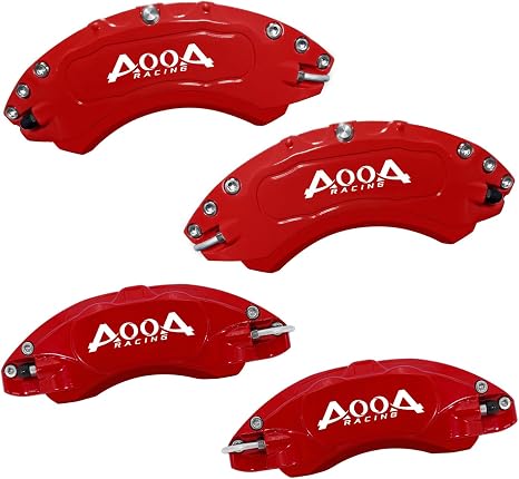 AOOA Caliper Covers Red with White Characters Aluminum Brake Caliper Covers Fit for Ford Escape 2020-2025& Maverick 2022-2025&Bronco Sport 2021-2025& Fiesta ST 2014-2019（Front and Rear)