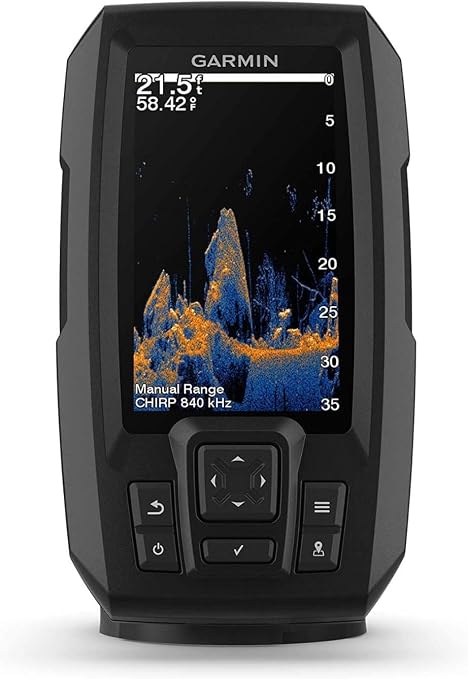 Garmin Striker Vivid 4cv Fishfinder with Transducer - 4-inch LCD Display - Easy-to-Use Scanning Sonar - Color Palettes, 11.2 Ounces (010-02550-00) | Transducer, 4-inch LCD Display, Easy-to-Use Scanning Sonar, Color Palettes, 11.2 Ounces