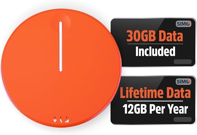 SIMO Solis Hero, 4G Mobile Hotspot, 1GB/Monthly + 30GB Global Data