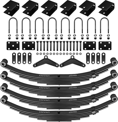dreamdragon 7,000 lbs Tandem Trailer Suspension Kit – Includes 6 Leaf Spring, U-Bolts, and Hangers for 7K Axles