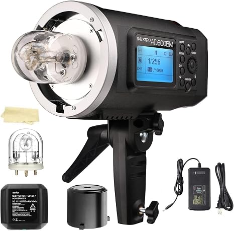 Godox AD600BM Bowens Mount 600Ws GN87 High Speed Sync Outdoor Flash Strobe Light with 2.4G Wireless X System, 8700mAh Battery to Provide 500 Full Power