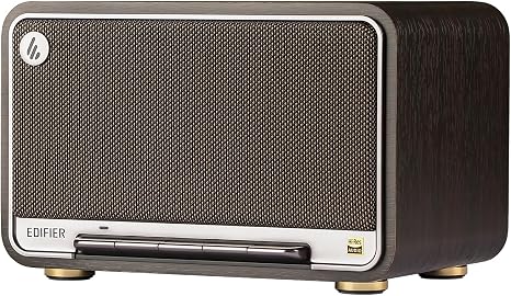 Edifier D32 Retro Wooden Tabletop Wireless Speaker AirPlay2, Black Walnut