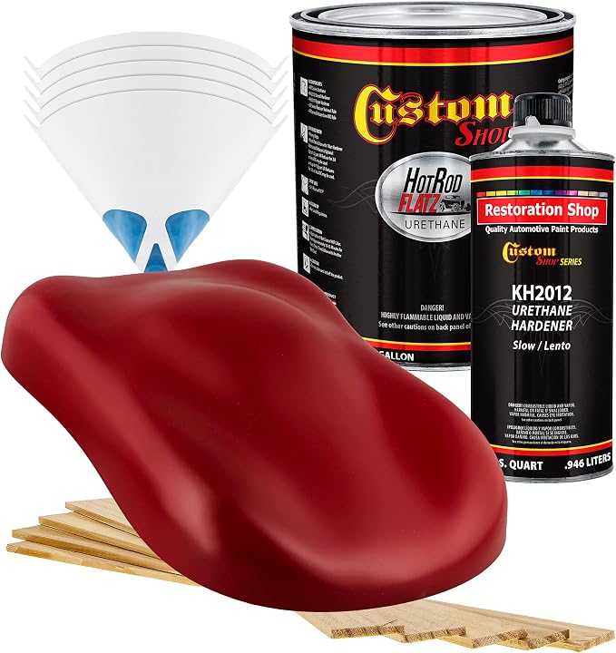 Custom Shop Blood Red Flat Matte Urethane Paint - Gallon Kit