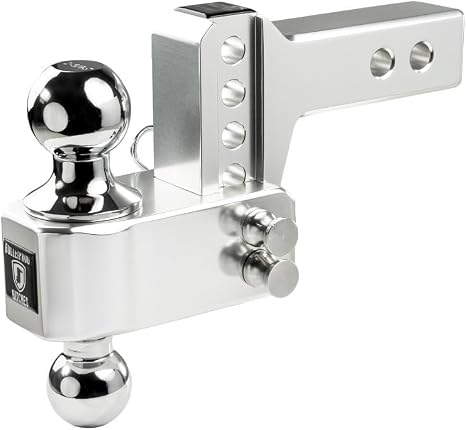 BulletProof Hitches - 2.0" Aluminum Trailer Hitch (14,000 lb. Rating) - Adjustable Hitch with 2" Drop/Rise and 2" & 2-5/16" Dual Ball - Corrosion-Resistant Tow Hitch