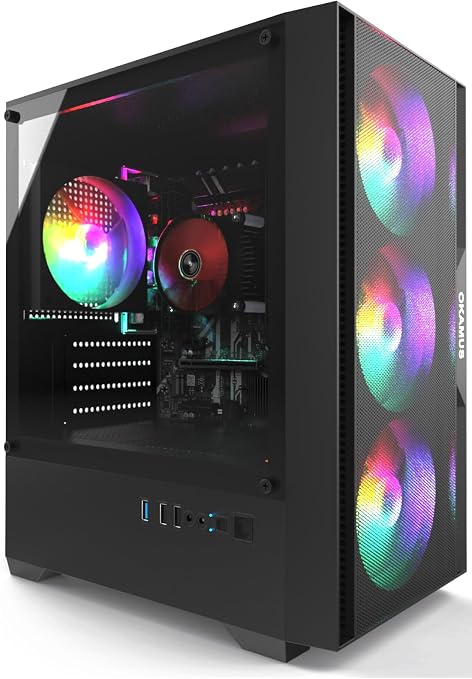 Pre-Built PC, i5 CPU Up to 3.6GHz, Integrated Graphics Only, 256 GB M.2, 8 GB RAM Cheap Budget Gaming PC, RGB Fans x 3, Win 11 Home，WiFi 6 + BT 5.3, 400W PSU (i5 CPU+256GB+8GB)
