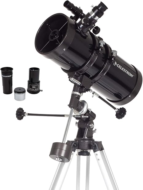 Celestron PowerSeeker 127EQ Reflector Telescope for Home Astronomy | German Equatorial Mount, Bright Views of the Moon, Planets & Deep Sky, Slow-Motion Controls, Stable Tripod, Easy to Use