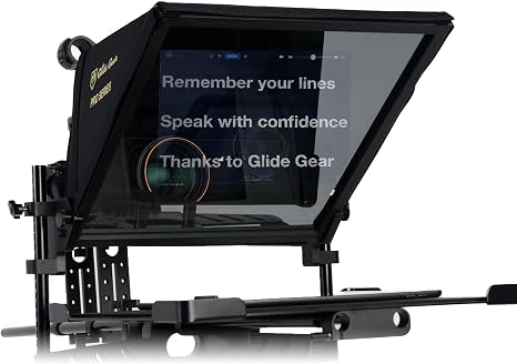 Glide Gear TMP 1000 Teleprompter – All Camera & Smartphones, Tablets – 17" Glass, Tray, Hard Case, No Assembly