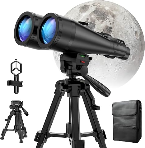20x80 Astronomy Binoculars for Adults | HD Optics,Bak4 Prism,Low Light Vision for Moon Observation,Wildlife Watching,Waterproof,Tripod,Tripod Adapter,Carrying Case