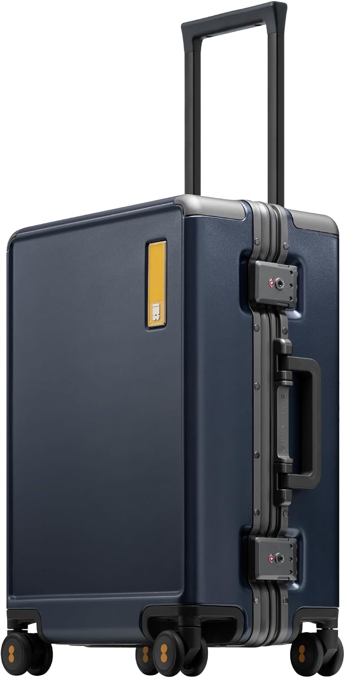LEVEL8 Carry On Luggage Airline Approved Zipperless Hardside Suitcase Blue