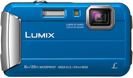 Panasonic LUMIX Waterproof Digital Camera Underwater Camcorder with Optical Image Stabilizer, Time Lapse, Torch Light and 220MB Built-in Memory – DMC-TS30A (Blue)