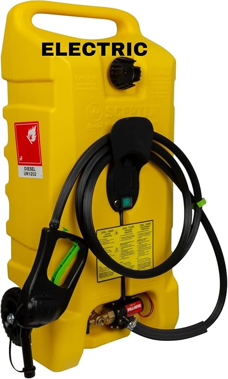 Scepter Flo ‘N Go 14 Gallon Electric Gas Caddy, Portable Fuel Tank, Yellow