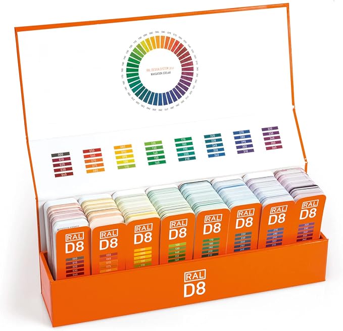 RAL D8 Color Chart, 1,825 colors, Semi-Matt – 8 Handy Color Fans