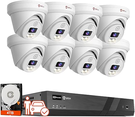 Two-Way Audio, Anpviz 8PCS 16 Channel PoE Security Camera System