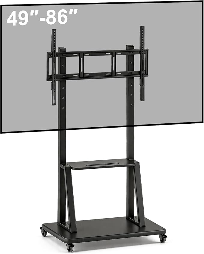 Smart Board Stand with Wheels,Height Adjustable Mobile Rolling Stand for Classroom & Office, Holds up to 300lbs, Whiteboard Portable Cart on Wheels (for 49-100 Inch Smart Board)