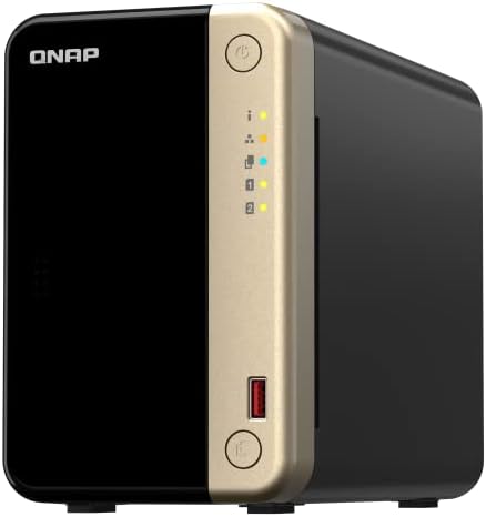 QNAP TS-264-8G-US 2 Bay High-Performance Desktop NAS with Intel Celeron Quad-core Processor, M.2 PCIe Slots and Dual 2.5GbE (2.5G/1G/100M) Network Connectivity (Diskless) | Intel quad-core NAS with dual 2.5GbE and M.2 slots for file management, backup and