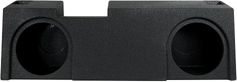 QPower Dual 12in Underseat Upfire Subwoofer Enclosure, QBomb Ported Sub Box Compatible with Chevy Silverado Crew & Double Cab, GMC Sierra Crew & Double Cab 2019-2026