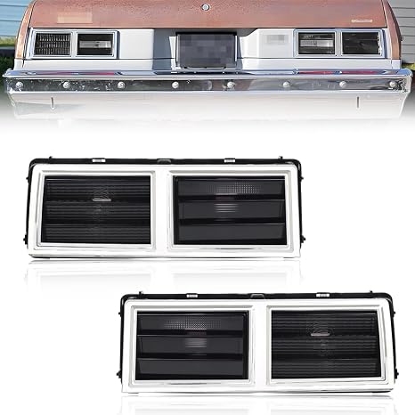Tail Light Lamp Lens Compatible with Chevy II Nova 1975 1976 1977 1978 1979, [DOT Certified] [IP67 Waterproof] Rear Bumper Reflector Light Lens [No Bulbs], 2 PCS, Smoked Lens