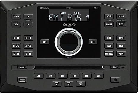 Jensen JWM62A AM FM DVD CD USB AUX App Ready Bluetooth Wallmount Stereo with App Control