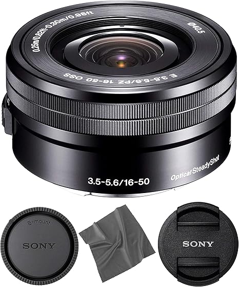 Sony SELP1650 16-50mm OSS Lens: Sony E PZ 16-50mm f/3.5-5.6 OSS Lens (Black) + Pro Starter Bundle Kit Combo - International Version (1 Year Warranty)