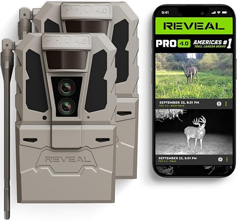 TACTACAM Reveal Pro 4.0 2-Pack Cellular Trail Camera, Night Vision | 4K photo, best-ever image quality; FlexPack system; Live View; no-glow/low-glow IR; side LCD; GPS; multi-carrier LTE