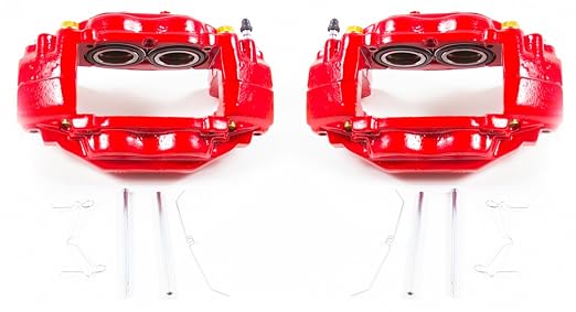 PowerStop Front Red Powder Coated Brake Caliper Pair for Toyota Sequoia 2008-15 | Toyota Tundra 2007-15 - High-Temp Brake Caliper Upgrade, S3274