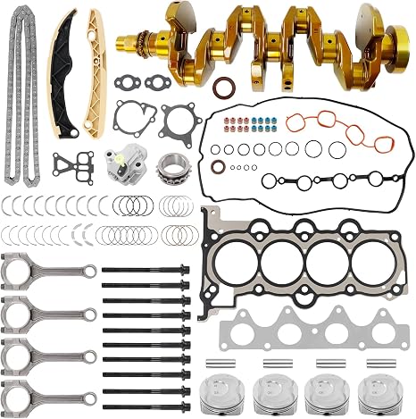 G4FD 1.6 Engine Overhaul Rebuild Kit with Crankshaft Main Rod Bearing Engine Piston Set, Compatible with 2012-2017 Hyundai Accent Veloster Kia Rio Soul, Replaces 23110-2B610, Fits 1.6L L4 Engine