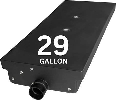29 Gallon RV Black Water Tank, Leak-Proof RV Water Storage Tank for Toilets in Campers, Trailers, Motorhomes, and RVs, End Discharge, 54" x 22" x 8" (HT-866)