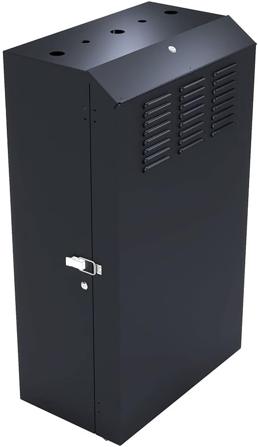 NavePoint 8U Vertical Server Rack Enclosure, Low Profile, 35.4" Deep, Max Weight Capacity 132lbs - 8U Network Cabinet Vertical Wall Mount, Perforated, Black