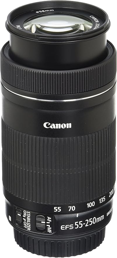 Canon EF-S 55-250mm F4-5.6 is STM Telephoto Lens, Black