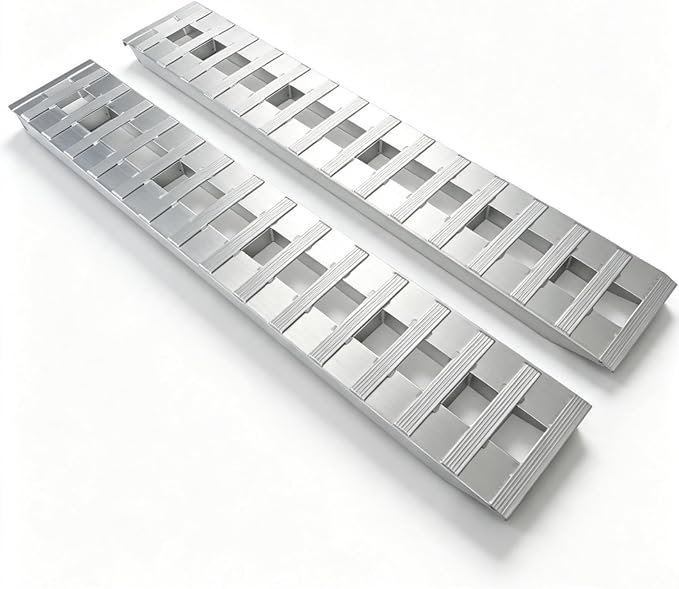 84 x 14 Aluminum Ramps Car Trailer Truck Hook End 1 Pair Ramps