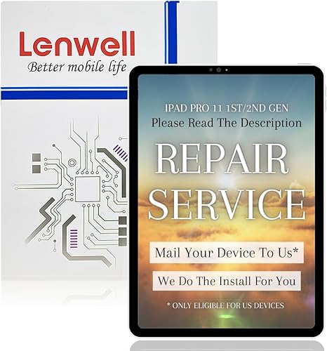 Mail-in Repair Service for iPad Pro 11 1st/2nd Gen Original OEM Screen Replacement Display Digitizer LCD Touch Assembly A1934 A1979 A1980 A2013/A2068 A2228 A2230 (Not DIY Kit)
