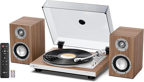 1 BY ONE Fully Automatic Record Player with Speakers, HiFi Vinyl Turntable