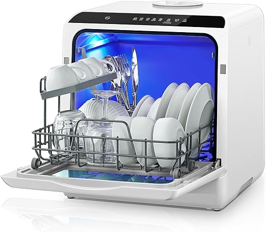 Countertop Dishwasher with Delay Start, 5+1 Wash Programs
