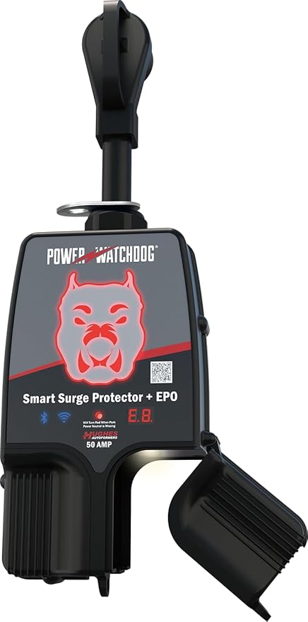Power Watchdog PWD50EPOW Smart RV Surge Protector, 50A, WiFi, IP65 | Patented WiFi & Bluetooth connectivity monitors voltage, amperage & wattage.