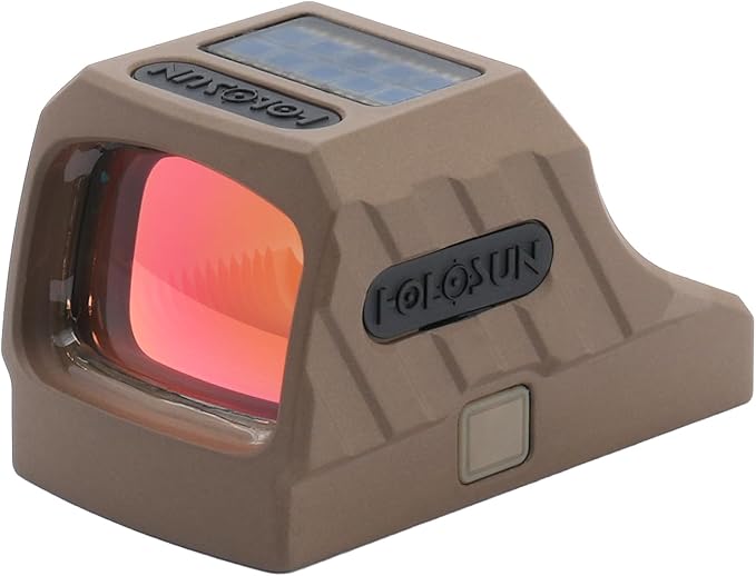 Holosun SCS-320-GR Multi-Reticle 32MOA Green Circle & 2MOA Dot Sig P320 Pistol Cut Solar-Charging Reflex Sight, Delta-Point Pro, DPP Footprint (Black/FDE)