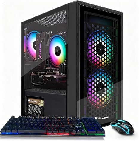 STGAubron Gaming PC Desktop,Intel i7 Xeon E5,RX 550 4G,16G RAM,512G SSD