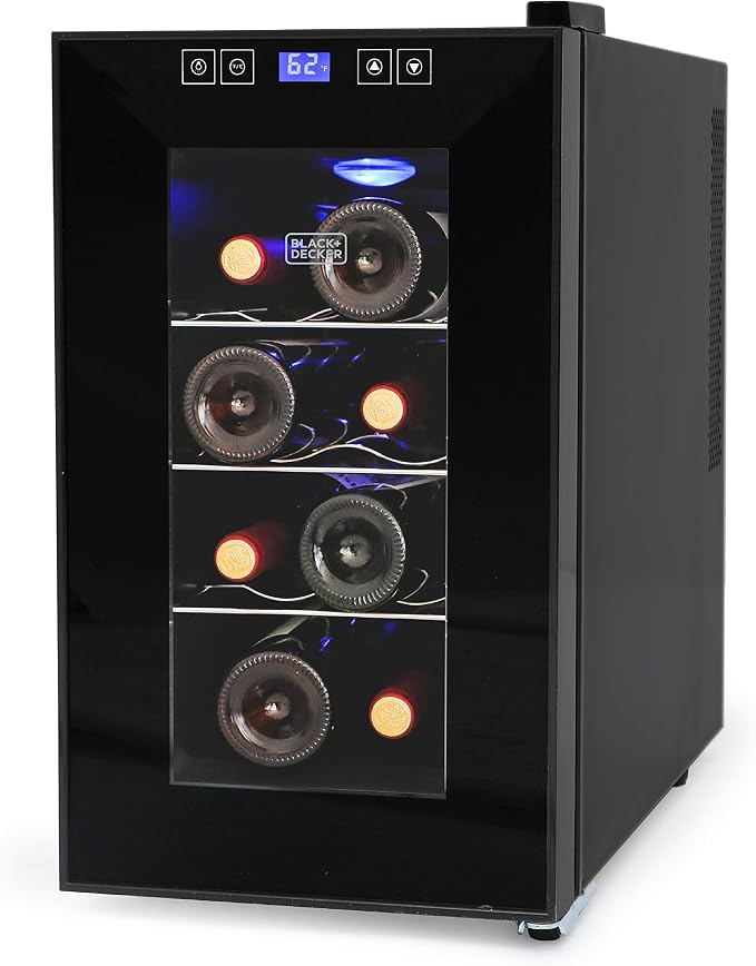 BLACK+DECKER 8-Bottle Thermoelectric Wine Cellar, BD60026, Black